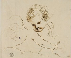Puto nas nuvens de Guercino