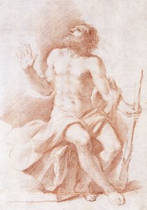 São Paulo, o Eremita, olhando para a esquerda e segurando uma vara, c.1637-8 de Guercino