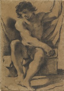 Jovem nu sentado em vista quase frontal, ca. 1618.
