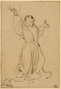 Estudo para São Francisco Recebendo os Estigmas de Guercino