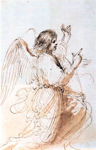 Estudo de um anjo, c1611-1666 de Guercino