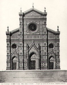 Design para a fachada de Santa Maria del Fiore ou Duomo em Florença de Guglielmo Petersen