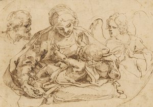 A Sagrada Família com um anjo de Guido Reni