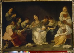 A Educação da Virgem. Pintura por Guido Reni (1575-1642), óleo sobre tela de Guido Reni