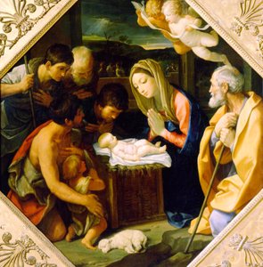 A Adoração do Menino Jesus, c1640 de Guido Reni