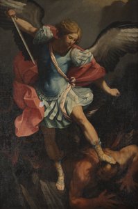 O arcanjo Miguel derrotando Satanás de Guido Reni