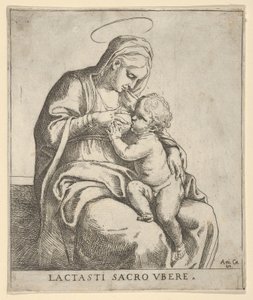 A Virgem amamentando o menino Cristo, ca. 1590-1610. de Guido Reni