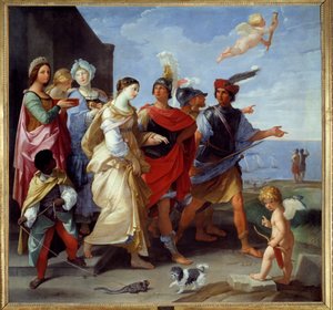 Guerra de Tróia: "Rapto de Helena" pintura de Guido Reni dit Le Guide (1575-1642) 1631 Sol. 2,53x2,65 m de Guido Reni
