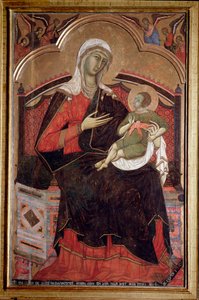 Virgem com menino Virgem Maria com Menino Jesus - Pintura de Guido da Siena (activo entre 1260 e 1280) de Guido da Siena