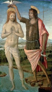 O Batismo de Cristo, 1486 (tempera no painel) de Guidoccio di Giovanno Cozzarelli