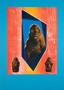 Quarto Invisível Nº9, Azul, 2019 (xilogravura e serigrafia)