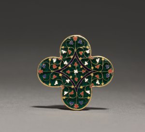 Placa Quatrilobada, c.1300-1310 (ouro, esmalte translúcido) de Guillaume (attr. to) Julien