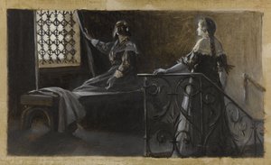 Ethel e a Mulher Velada, ca. 1889 (óleo sobre tela) de Guillaume Albert Demarest