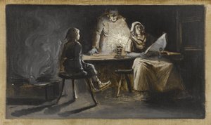 A Família de Nychol, o Carrasco, ca. 1889 (óleo sobre tela) de Guillaume Albert Demarest