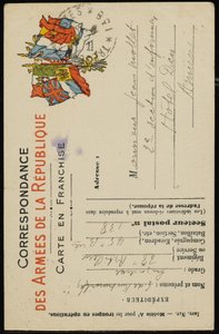 Cartão postal de autógrafos para Jean Mollet, 31 de julho de 1915 de Guillaume Apollinaire