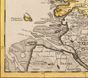 Detalhe de Heligoland a partir de um mapa da Dinamarca, 1730 de Guillaume Delisle
