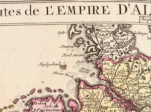 Detalhe de Heligoland a partir de um mapa do Império Alemão, 1730 de Guillaume Delisle