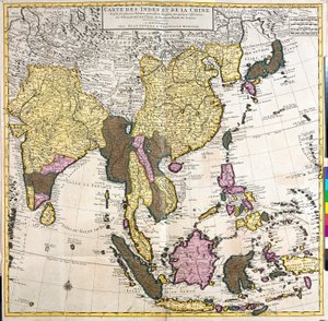 Mapa da Ásia (gravura de Guillaume Delisle