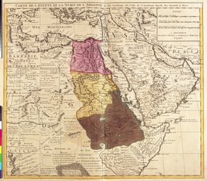 Mapa do Egipto, Núbia (Sudão) e Abissínia (Etiópia) (gravura