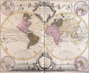Planisphere World (gravura de Guillaume Delisle