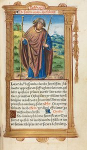 Livro de horas impresso (uso de Roma): fol. 100r, São Tiago Maior de Guillaume Le Rouge