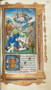 Livro de horas impresso (uso de Roma): fol. 36r, Anunciação aos pastores de Guillaume Le Rouge