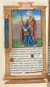 Livro de horas impresso (uso de Roma): fol. 99v, S. Paulo de Guillaume Le Rouge