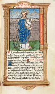 Livro das Horas Impresso Uso de Roma: fol. 101r, São Lourenço, 1510. de Guillaume Le Rouge