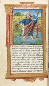 Livro das Horas Impresso Uso de Roma: fol. 101v, São Cristóvão, 1510. de Guillaume Le Rouge