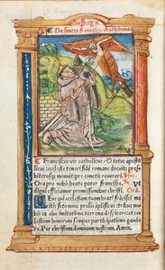 Livro das Horas Impresso Uso de Roma: fol. 106v, São Francisco de Assis, 1510. de Guillaume Le Rouge