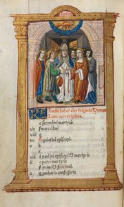 Livro das Horas Impresso Uso de Roma: fol. 7v, ilustração do calendário de junho, 1510. de Guillaume Le Rouge