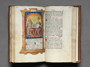 Livro das Horas Impresso Uso de Roma: fol. 95r, A Trindade, 1510. de Guillaume Le Rouge