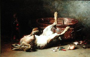 Ainda vida com uma lebre e um caldeirão, 1886