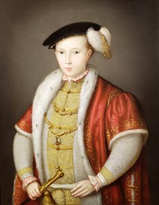 Eduardo VI com a corrente da Ordem da Jarreteira, após o retrato na Colecção de HM Rainha Elizabeth II, c.1600