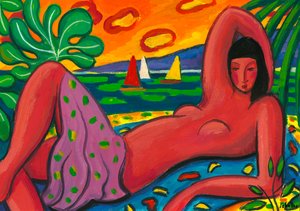 Nu na praia, 2011 (guache sobre papel)