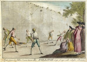 Il Pallone de Giuochi, Trattenimenti e Feste Annue comemorando na Toscana e especialmente em Florença, pub. 1790 (gravura colorida à mão) de Guiseppe Piattoli