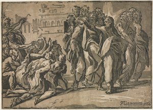 Cristo curando os leprosos, 1608. de Guiseppe Rossigliani