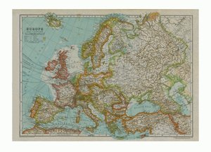 Mapa da Europa, c1910