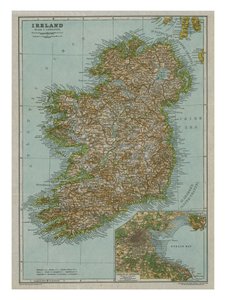 Mapa da Irlanda, c1910