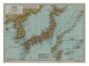 Mapa do Japão e Coréia, c1910