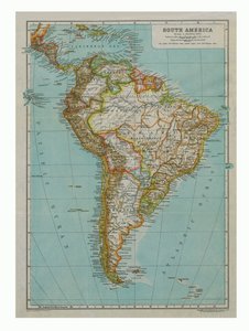 Mapa da América do Sul, c1910