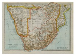 Mapa da África Austral do Sul, c1910