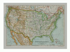 Mapa dos Estados Unidos da América, c1910
