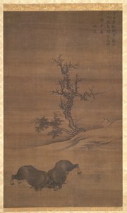 Herdboys e Buffalo em paisagens, 1200s. de Guo Min