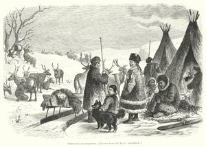Acampamento Samoyede (gravura) de Gustav (after) Sundblad