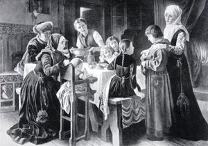 A infância de Martin Luther, ilustração de "A História da Nação" de Gustav Adolph Spangenberg