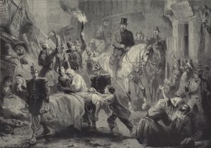 Luís Napoleão visita as barricadas de Paris a cavalo na noite de 3 de dezembro de 1851