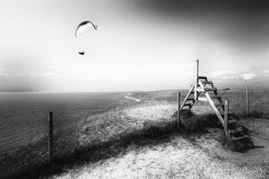 Vista do parapente na costa