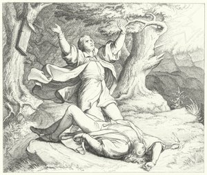 Alexis, amigo de Martin Luther, depois de ser atingido por um raio durante as suas viagens, 1505