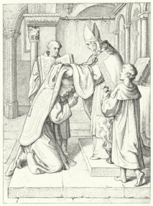 Martinho Lutero é ordenado sacerdote por Jerome Scultetus, Bispo de Brandemburgo na Catedral de Erfurt, em 3 de abril de 1507 de Gustav Ferdinand Leopold Konig